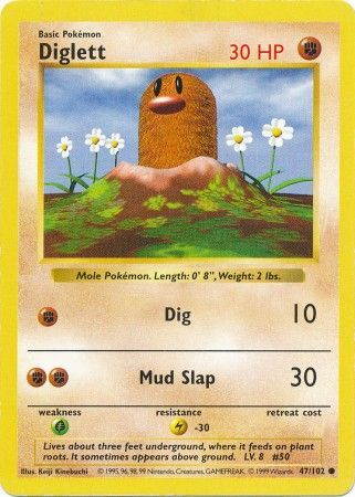 Diglett (47/102) [Base Set Shadowless Unlimited] | Rock City Comics