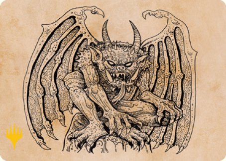 Cloister Gargoyle (Showcase) Art Card (Gold-Stamped Signature) [Dungeons & Dragons: Adventures in the Forgotten Realms Art Series] | Rock City Comics