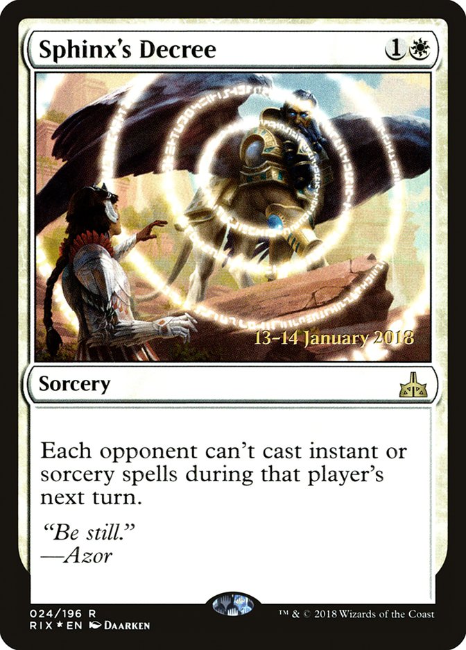Sphinx's Decree [Rivals of Ixalan Prerelease Promos] | Rock City Comics