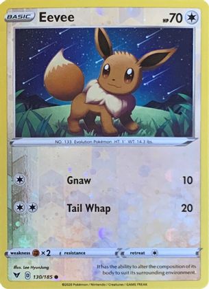 Eevee (130/185) (Reverse Cosmos Holo) [Sword & Shield: Vivid Voltage] | Rock City Comics