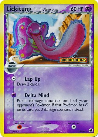 Lickitung (19/101) (Delta Species) (Stamped) [EX: Dragon Frontiers] | Rock City Comics