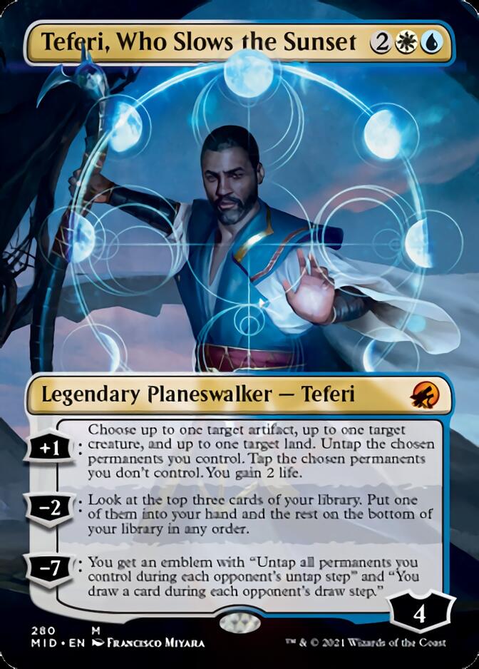 Teferi, Who Slows the Sunset (Borderless) [Innistrad: Midnight Hunt] | Rock City Comics