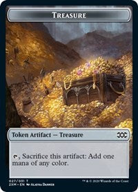 Treasure // Wurm (029) Double-sided Token [Double Masters Tokens] | Rock City Comics