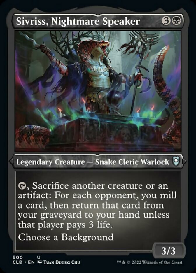 Sivriss, Nightmare Speaker (Foil Etched) [Commander Legends: Battle for Baldur's Gate] | Rock City Comics