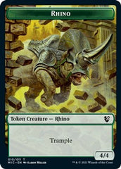 Rhino // Wolf Double-sided Token [Innistrad: Midnight Hunt Commander] | Rock City Comics