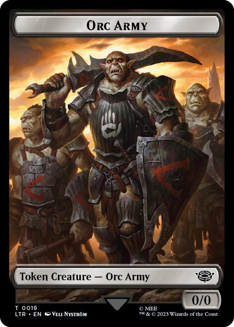 Orc Army (0019) // Food (0022) Double-Sided Token (Surge Foil) [The Lord of the Rings: Tales of Middle-Earth Tokens] | Rock City Comics