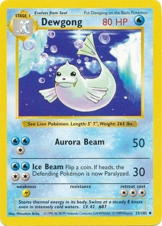 Dewgong (25/102) [Base Set Shadowless Unlimited] | Rock City Comics