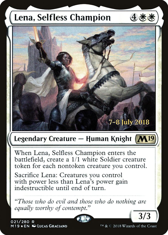 Lena, Selfless Champion  [Core Set 2019 Prerelease Promos] | Rock City Comics