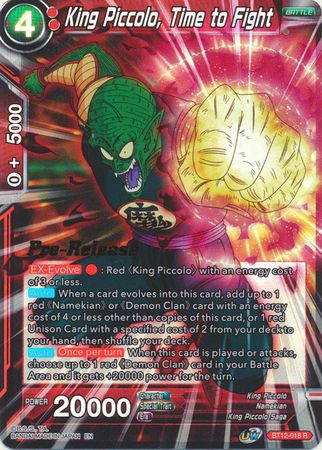 King Piccolo, Time to Fight (BT12-018) [Vicious Rejuvenation Prerelease Promos] | Rock City Comics