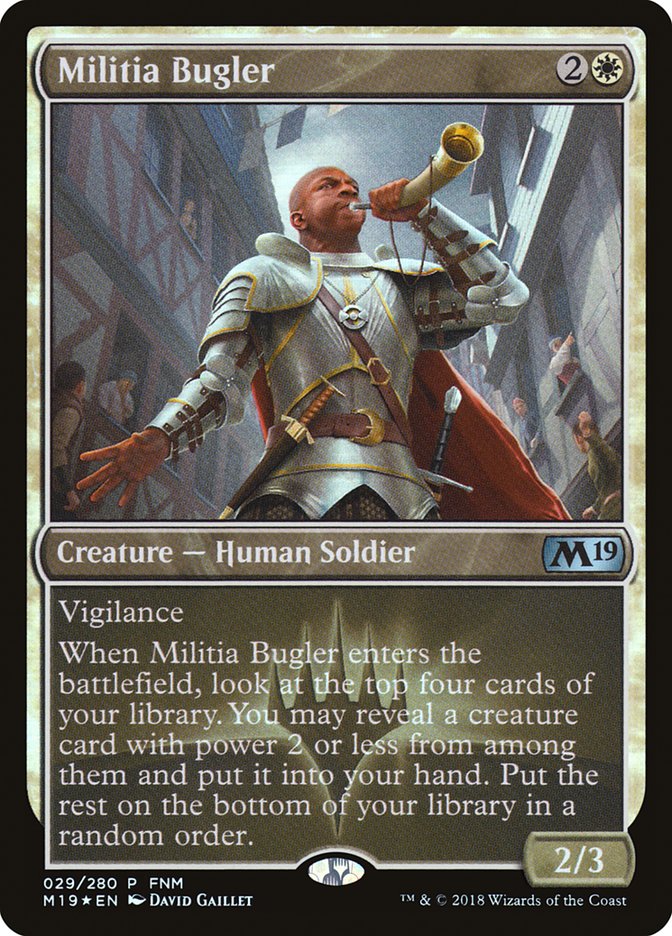 Militia Bugler (FNM) [Core Set 2019 Promos] | Rock City Comics