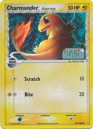 Charmander (49/100) (Delta Species) (Stamped) [EX: Crystal Guardians] | Rock City Comics