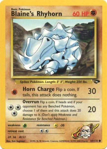 Blaine's Rhyhorn (65/132) [Gym Challenge Unlimited] | Rock City Comics