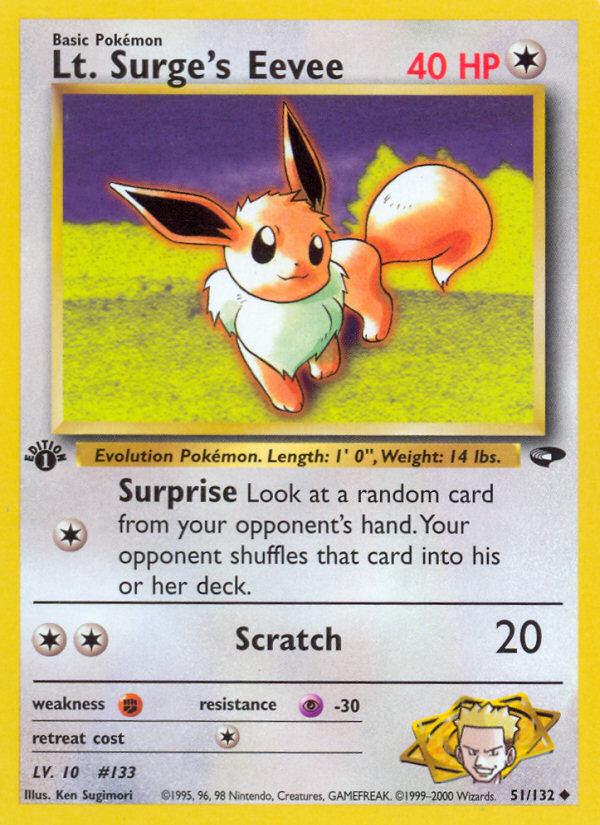 Lt. Surge's Eevee (51/132) [Gym Challenge 1st Edition] | Rock City Comics