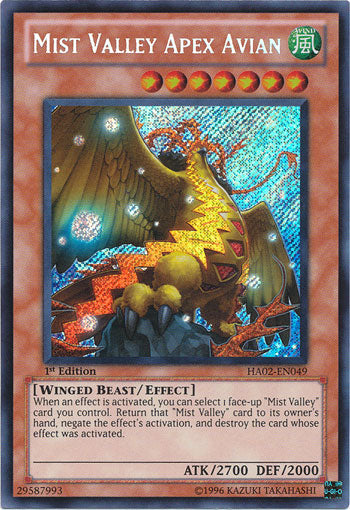 Mist Valley Apex Avian [HA02-EN049] Secret Rare | Rock City Comics