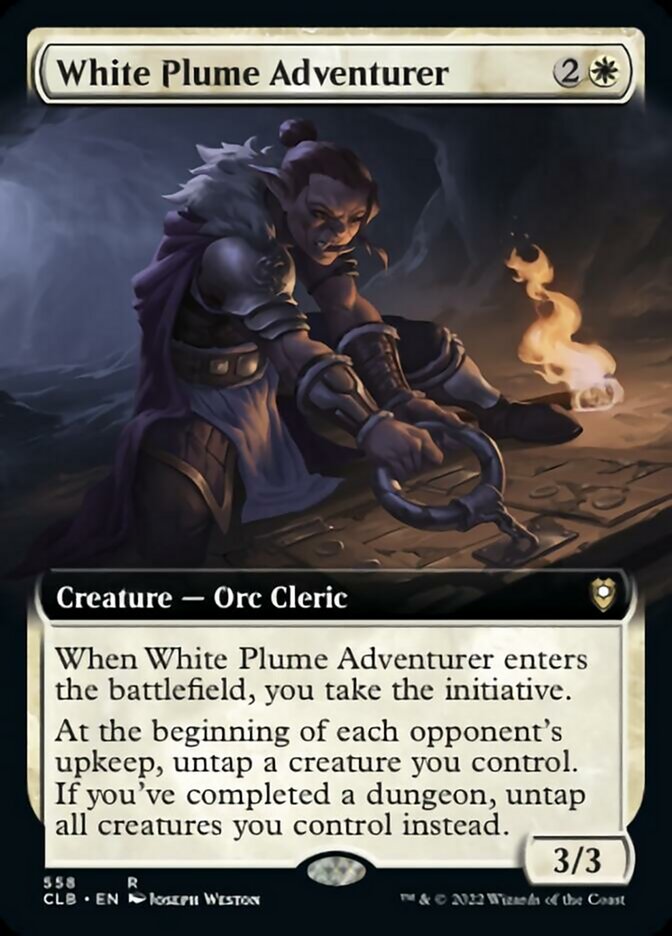 White Plume Adventurer (Extended Art) [Commander Legends: Battle for Baldur's Gate] | Rock City Comics