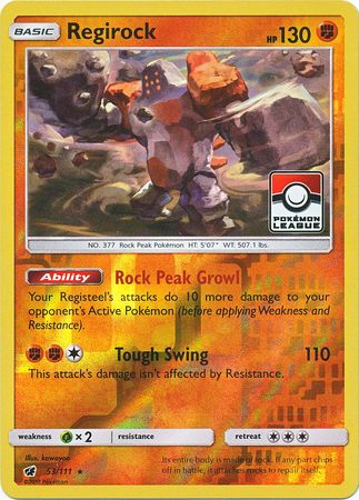 Regirock (53/111) (League Promo) [Sun & Moon: Crimson Invasion] | Rock City Comics