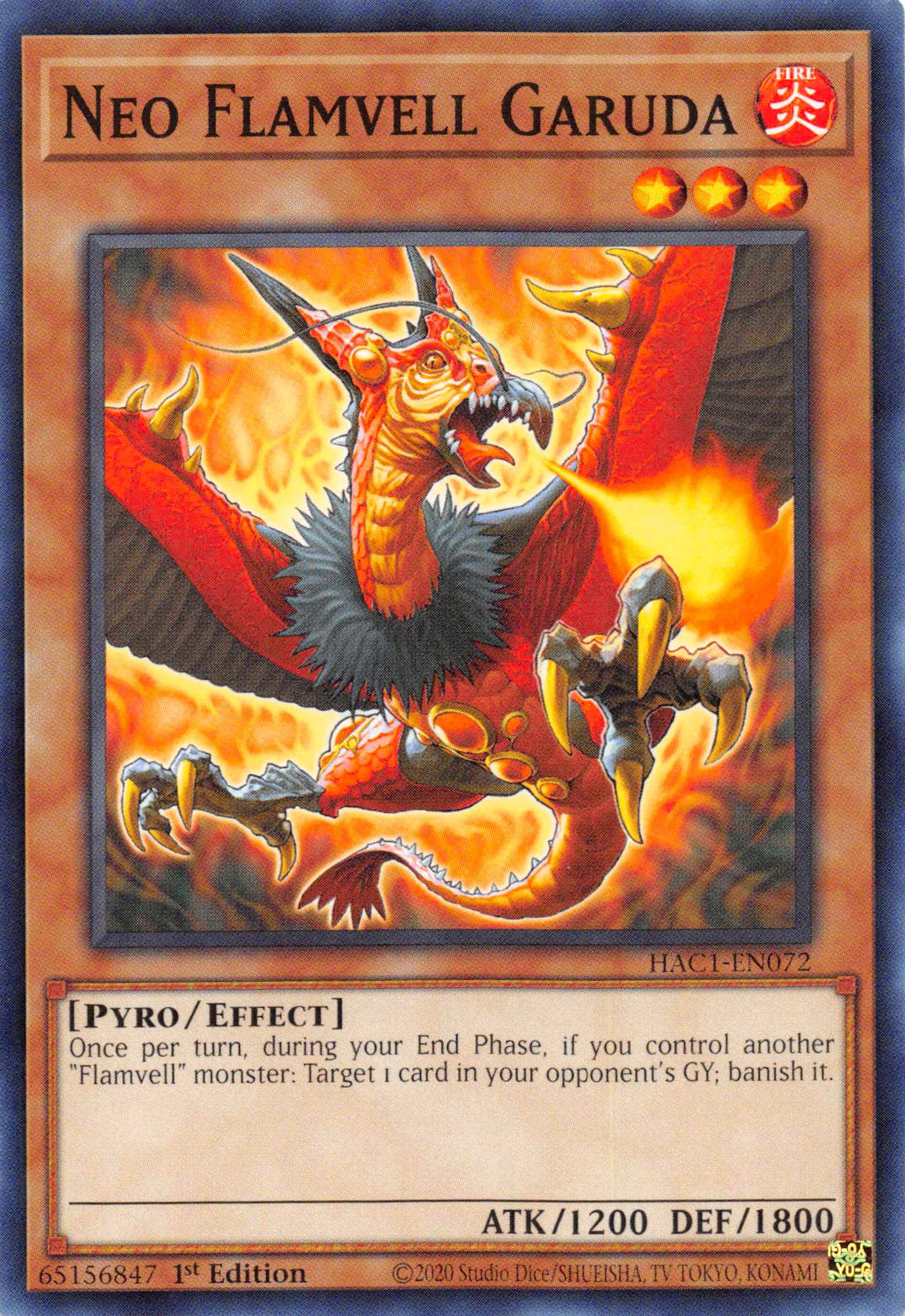 Neo Flamvell Garuda (Duel Terminal) [HAC1-EN072] Parallel Rare | Rock City Comics