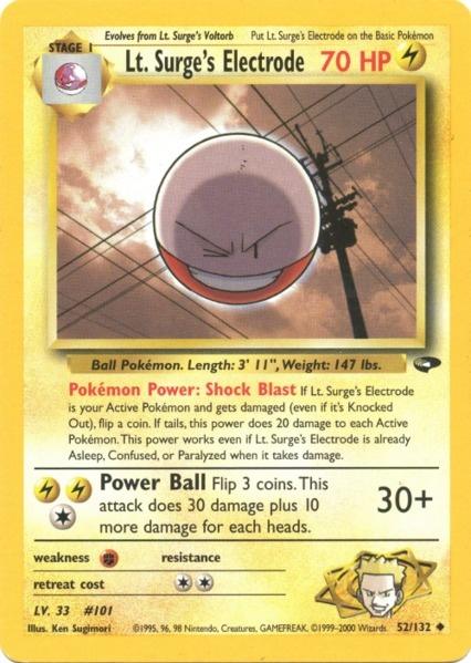 Lt. Surge's Electrode (52/132) [Gym Challenge Unlimited] | Rock City Comics