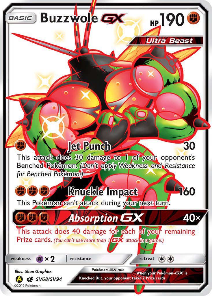 Buzzwole GX (SV68/SV94) [Sun & Moon: Hidden Fates - Shiny Vault] | Rock City Comics