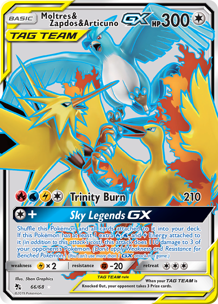 Moltres & Zapdos & Articuno GX (66/68) [Sun & Moon: Hidden Fates] | Rock City Comics