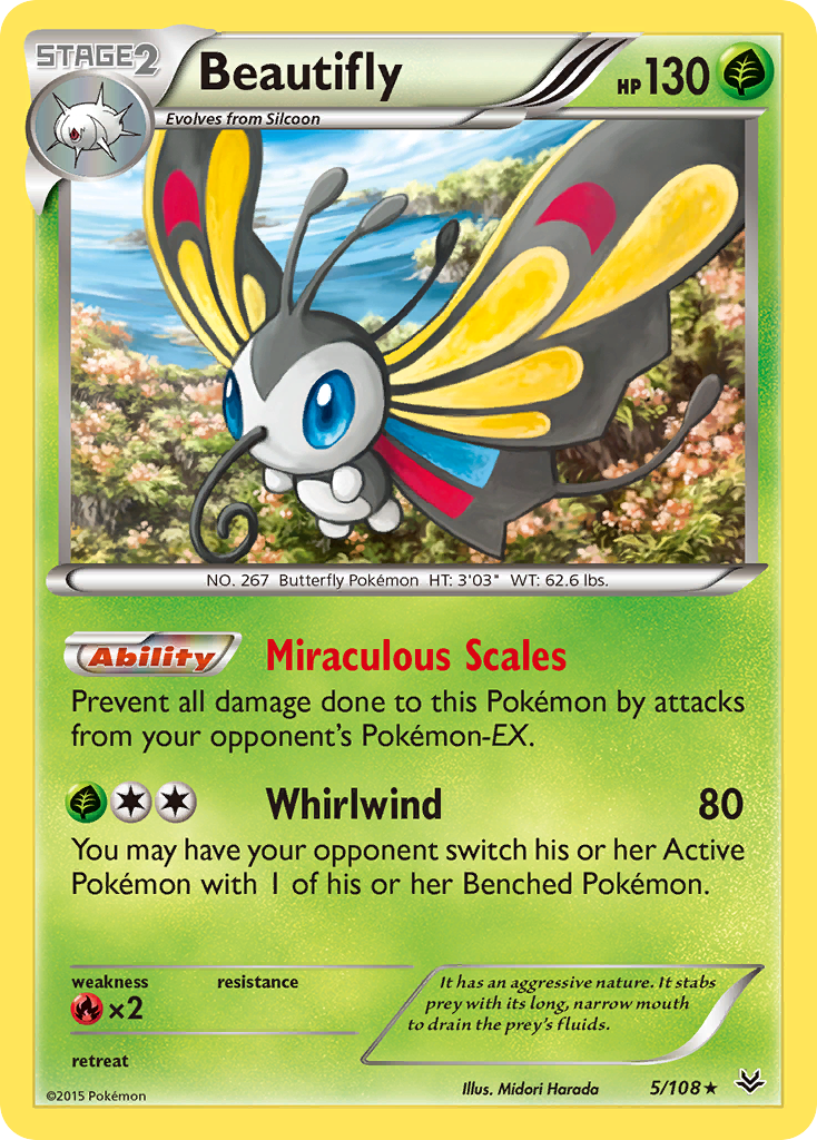 Beautifly (5/108) [XY: Roaring Skies] | Rock City Comics