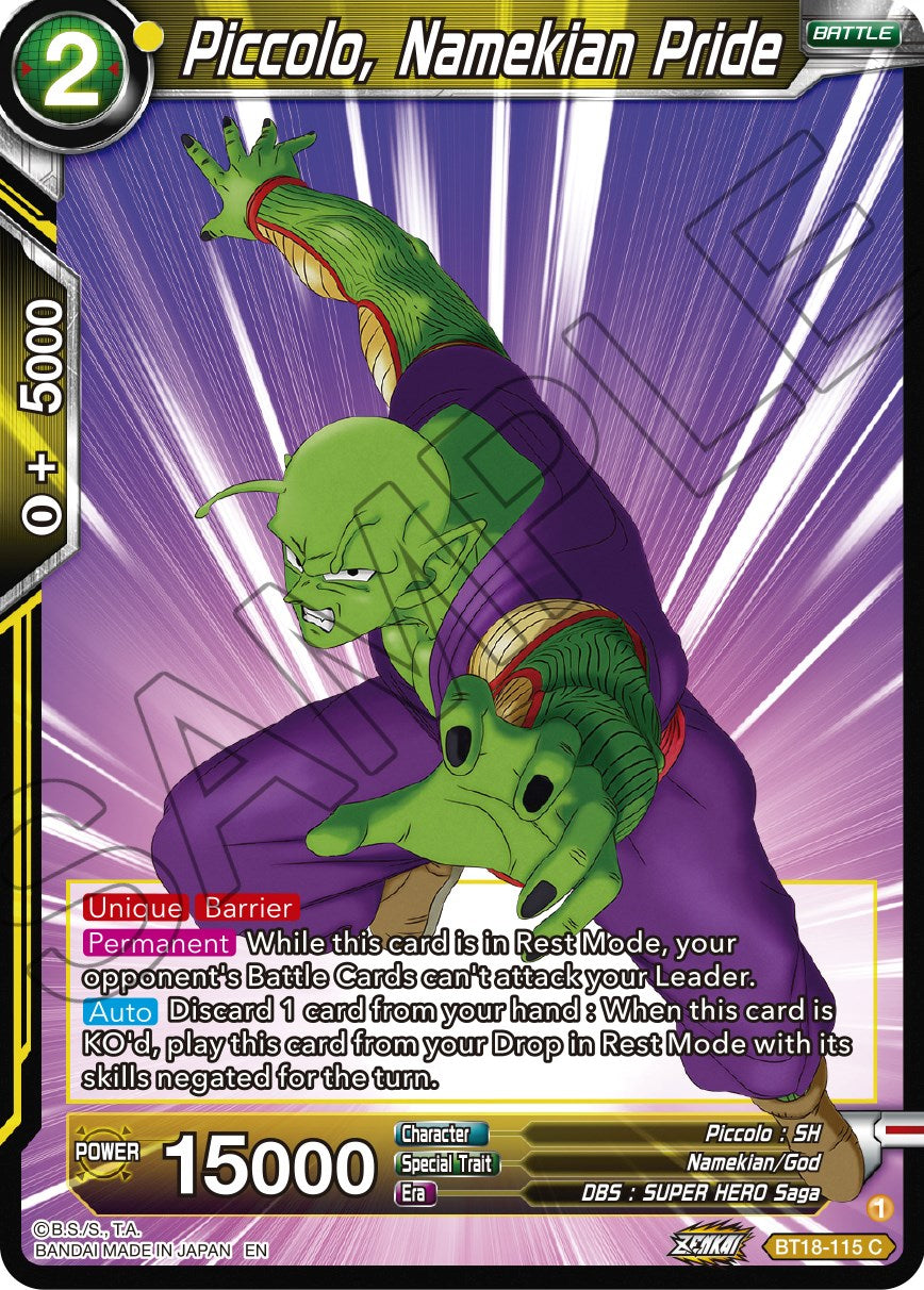 Piccolo, Namekian Pride (BT18-115) [Dawn of the Z-Legends] | Rock City Comics