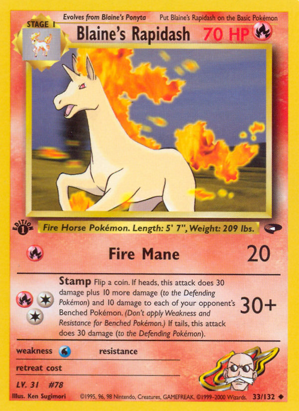 Blaine's Rapidash (33/132) [Gym Challenge 1st Edition] | Rock City Comics