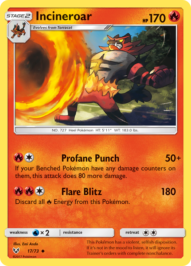 Incineroar (17/73) [Sun & Moon: Shining Legends] | Rock City Comics