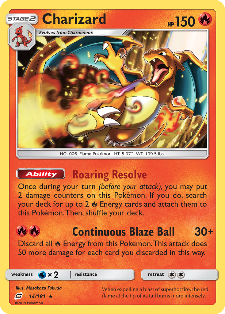 Charizard (14/181) (Cosmos Holo) [Sun & Moon: Team Up] | Rock City Comics