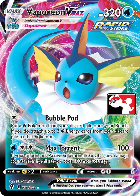 Vaporeon VMAX (030/203) [Prize Pack Series One] | Rock City Comics