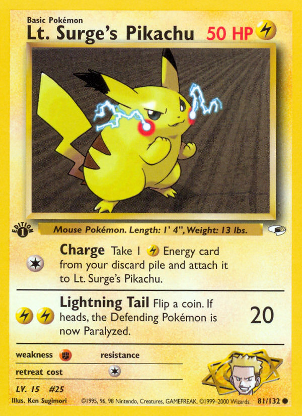 Lt. Surge's Pikachu (81/132) [Gym Heroes 1st Edition] | Rock City Comics