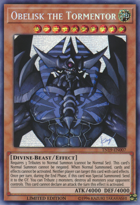 Obelisk the Tormentor [TN19-EN007] Prismatic Secret Rare | Rock City Comics