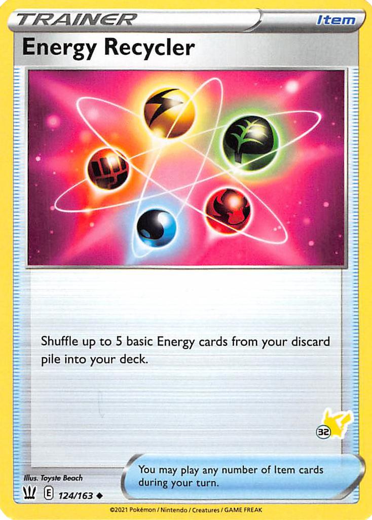 Energy Recycler (124/163) (Pikachu Stamp #32) [Battle Academy 2022] | Rock City Comics