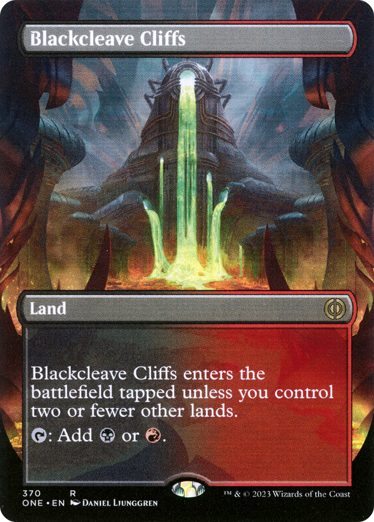 Blackcleave Cliffs (Borderless Alternate Art) [Phyrexia: All Will Be One] | Rock City Comics