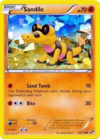 Sandile (63/114) (Cracked Ice Holo) [Black & White: Base Set] | Rock City Comics