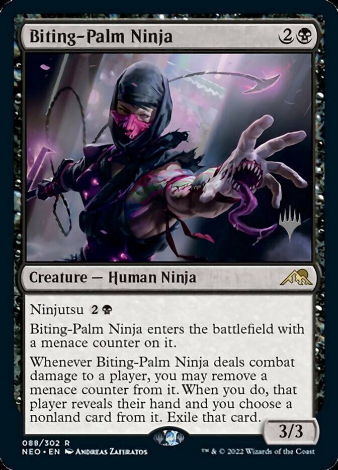 Biting-Palm Ninja (Promo Pack) [Kamigawa: Neon Dynasty Promos] | Rock City Comics