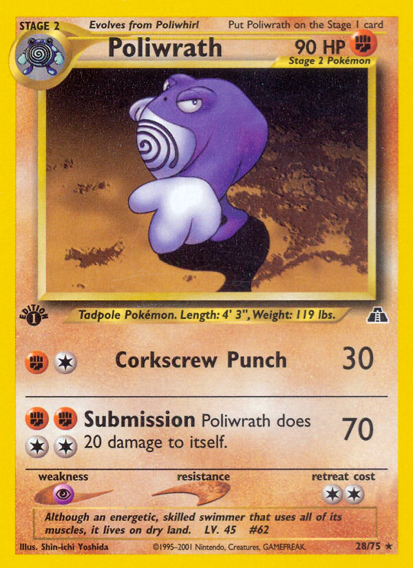 Poliwrath (28/75) [Neo Discovery 1st Edition] | Rock City Comics