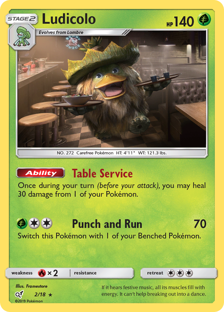 Ludicolo (2/18) [Sun & Moon: Detective Pikachu] | Rock City Comics