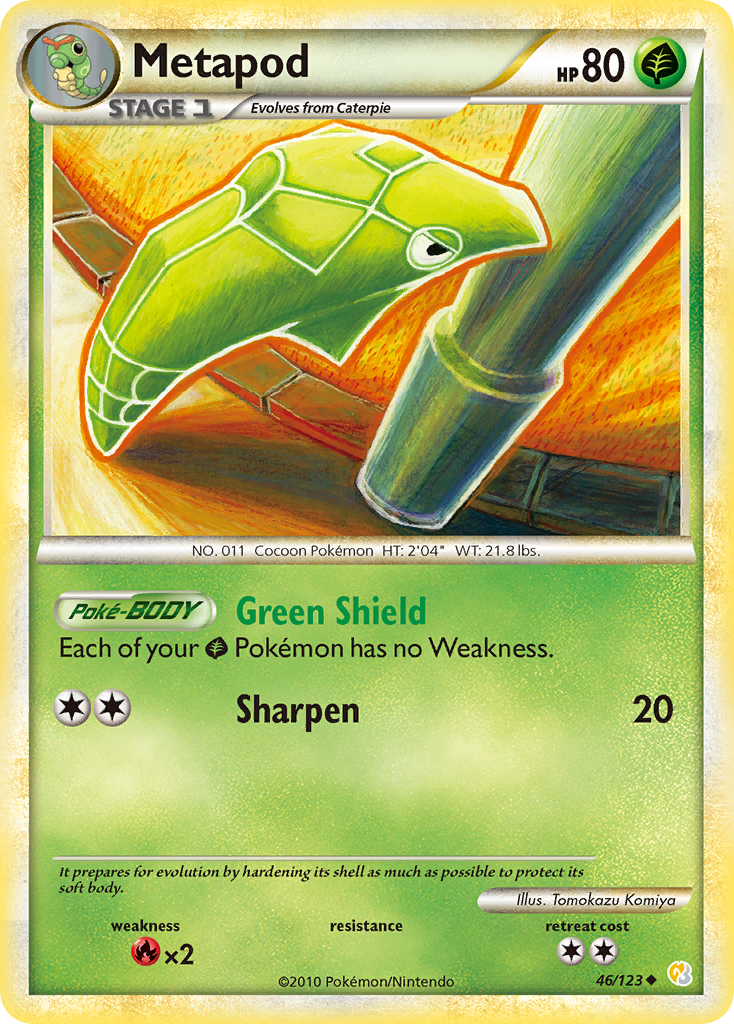 Metapod (46/123) [HeartGold & SoulSilver: Base Set] | Rock City Comics