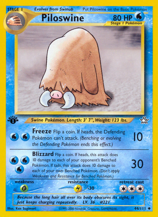 Piloswine (44/111) [Neo Genesis 1st Edition] | Rock City Comics