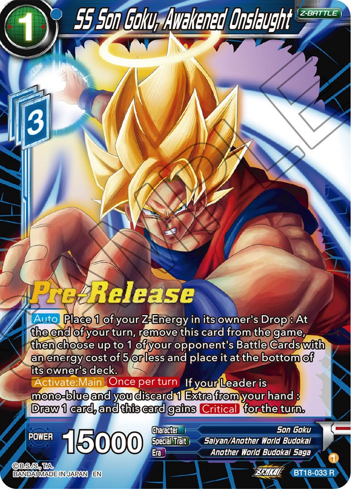 SS Son Goku, Awakened Onslaught (BT18-033) [Dawn of the Z-Legends Prerelease Promos] | Rock City Comics