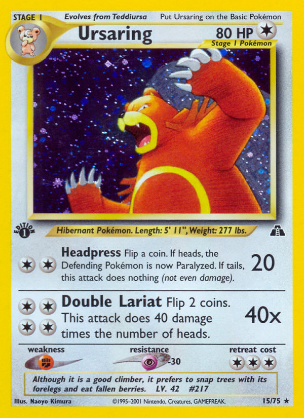 Ursaring (15/75) [Neo Discovery 1st Edition] | Rock City Comics