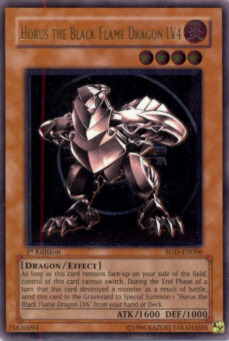 Horus The Black Flame Dragon LV4 [SOD-EN006] Ultimate Rare | Rock City Comics