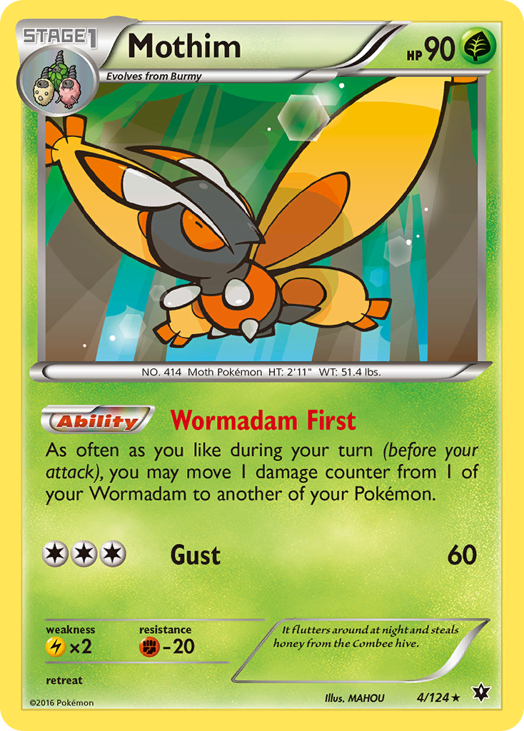 Mothim (4/124) [XY: Fates Collide] | Rock City Comics