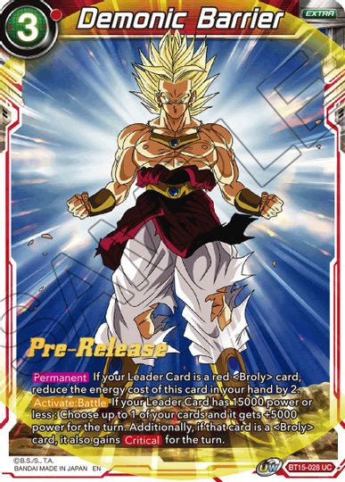 Demonic Barrier (BT15-028) [Saiyan Showdown Prerelease Promos] | Rock City Comics