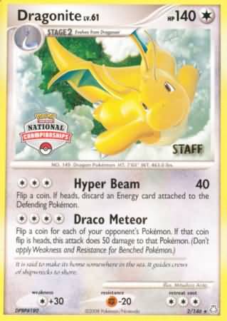 Dragonite (2/146) (National Championship Staff) [Diamond & Pearl: Legends Awakened] | Rock City Comics