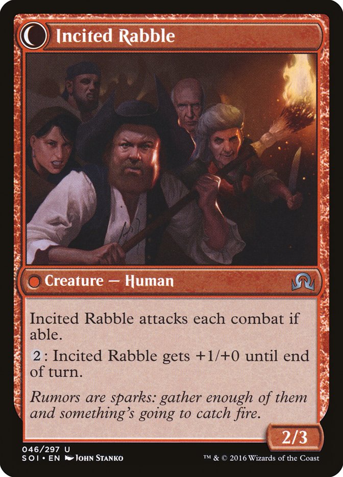 Town Gossipmonger // Incited Rabble [Shadows over Innistrad] | Rock City Comics