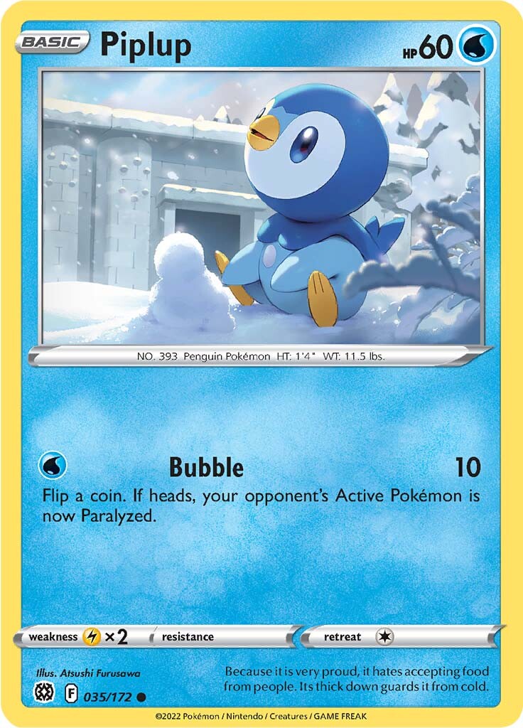 Piplup (035/172) [Sword & Shield: Brilliant Stars] | Rock City Comics