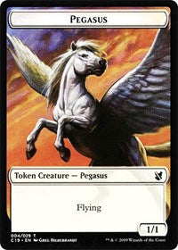 Pegasus // Human Double-sided Token [Commander 2019 Tokens] | Rock City Comics