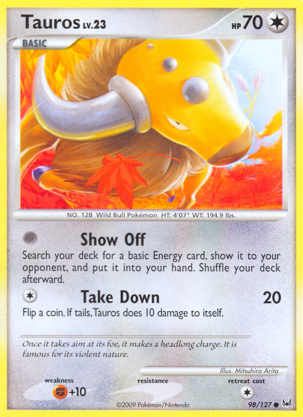 Tauros (98/127) [Platinum: Base Set] | Rock City Comics